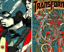 POSTER ART: Tyler Stout per CAPTAIN AMERICA e Jesse Phillips per Transformers 3