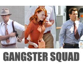 Ryan Gosling, Emma Stone, Josh Brolin sul set di THE GANGSTER SQUAD