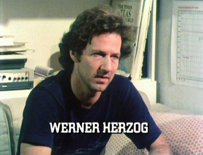 Un giovane Werner Herzog in un documentario del 1976